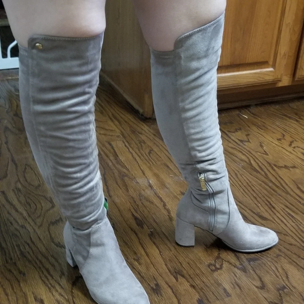 Liz Claiborne Taupe Over-the-Knee Suede Boots